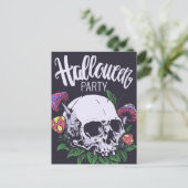 Carte Postale Joyeux Halloween | Crâne et champignons (Debout devant)