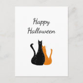 Carte Postale Joyeux Halloween Cute Cats Black Orange (Devant)