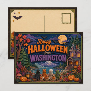 Carte Postale Joyeux Halloween de la part des enfants de Washing