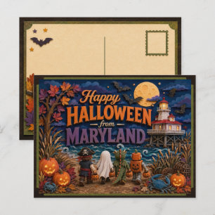 Carte Postale Joyeux Halloween de la part des enfants du Marylan