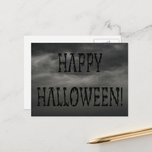 Carte Postale Joyeux Halloween Deadworld Texte (Devant/Arrière en situation)