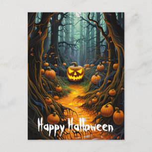 Carte Postale Joyeux Halloween Déplaisants Jack-o'-lantern Citro