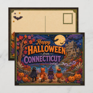Carte Postale Joyeux Halloween depuis les enfants du Connecticut