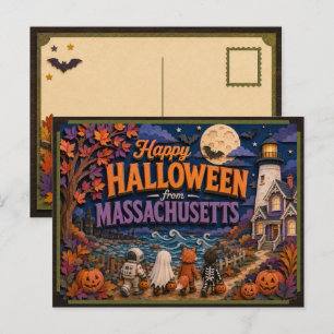 Carte Postale Joyeux Halloween des enfants du Massachusetts