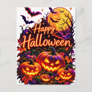 Carte Postale Joyeux Halloween design sombre