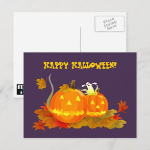 Carte Postale Joyeux Halloween ! Drôle Jack O'Lantern