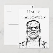 Carte Postale Joyeux Halloween Frankenstein (Devant / Derrière)
