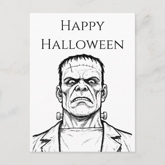 Carte Postale Joyeux Halloween Frankenstein (Devant)