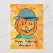 Carte Postale Joyeux Halloween Grandniece Jack-O-Lantern Custom (Devant)