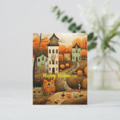 Carte Postale Joyeux Halloween illustration colorée (Debout devant)