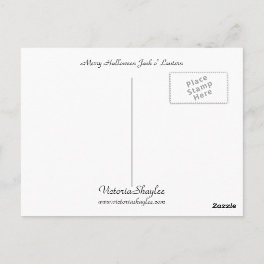 Carte Postale Joyeux Halloween Jack o' Lantern (Dos)