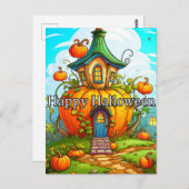 Carte Postale Joyeux Halloween | Maison hantée (Devant / Derrière)