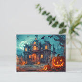 Carte Postale Joyeux Halloween | Manoir hanté (Debout devant)