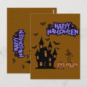 Carte Postale Joyeux Halloween marron (Devant / Derrière)