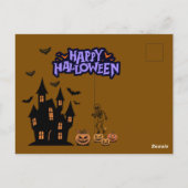 Carte Postale Joyeux Halloween marron (Dos)