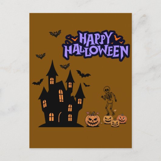 Carte Postale Joyeux Halloween marron (Devant)