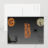 Carte Postale Joyeux Halloween Noir (Devant / Derrière)