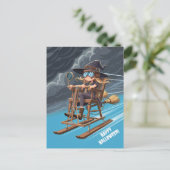 Carte Postale Joyeux Halloween Sorcière (Debout devant)