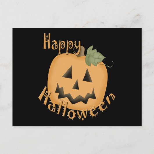 Carte Postale Joyeux Halloween souriant Jack O'Lantern (Devant)