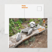 Carte Postale Joyeux Halloween squelette (Devant / Derrière)