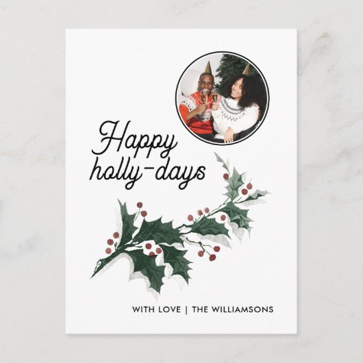 Carte Postale Joyeux Holly Days Family Photo Holiday (Devant)