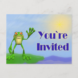 Carte Postale Joyeux Invitation de grenouille