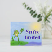Carte Postale Joyeux Invitation de grenouille (Debout devant)