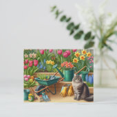 Carte Postale Joyeux jardin de fleurs de printemps (Debout devant)
