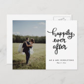 Carte Postale Joyeux Jour après Décontracté Script photo Mariage (Devant / Derrière)