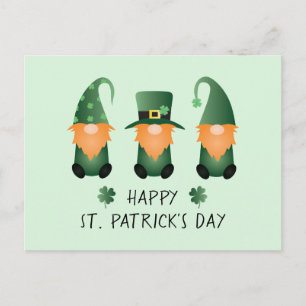 Carte Postale Joyeux Jour de la Saint Patrick Gnomes Green Orang