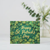 Carte Postale Joyeux jour de la Saint-Patrick, motif de trèfle (Debout devant)
