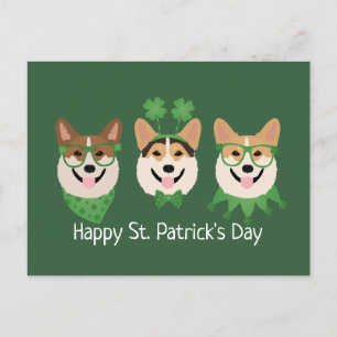 Carte Postale Joyeux Jour de la Saint Patrick Pembroke Welsh Cor