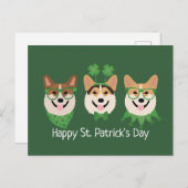 Carte Postale Joyeux Jour de la Saint Patrick Pembroke Welsh Cor (Devant / Derrière)