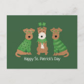 Carte Postale Joyeux Jour de la Saint Patrick Welsh Wire Fox Ter (Devant)