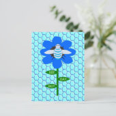 Carte Postale Joyeux jour de l'abeille garçon bleu anniversaire  (Debout devant)