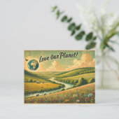 Carte Postale Joyeux Jour des terres, (Debout devant)