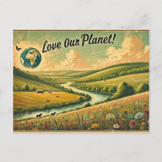 Carte Postale Joyeux Jour des terres, (Devant)