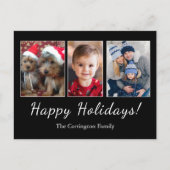 Carte Postale Joyeux Jours de vacances Script photo Noël simple (Devant)