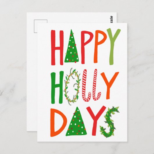 Carte Postale JOYEUX JOURS SAINTS Joyeux Noël (Devant / Derrière)