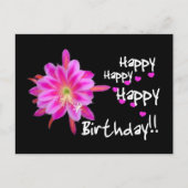Carte Postale Joyeux Joyeux Anniversaire - Fleur Tropicale Rose (Devant)