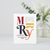 Carte Postale Joyeux Joyeux et Vintage brillant rétro (Debout devant)