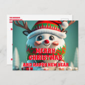 Carte Postale Joyeux Joyeux Noël Reindeer vacances (Devant / Derrière)