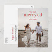 Carte Postale Joyeux Joyeux Nous Nous Marié Elopé Pun Faire-part (Devant / Derrière)