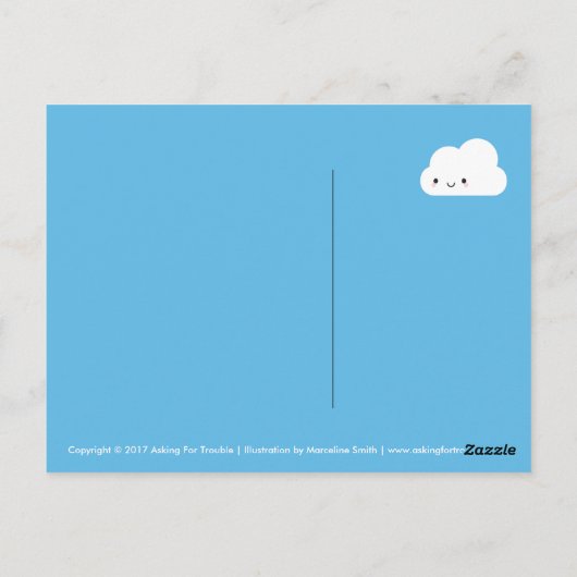 Carte Postale Joyeux Kawaii Cloud (Dos)