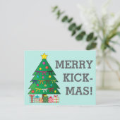 Carte Postale Joyeux Kick-mas Martial Arts Belt Christmas Tree (Debout devant)