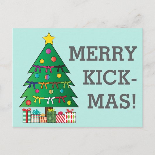 Carte Postale Joyeux Kick-mas Martial Arts Belt Christmas Tree (Devant)