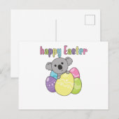 Carte Postale Joyeux Koala Pâques À Pâques Avec Oeufs Pâques (Devant / Derrière)