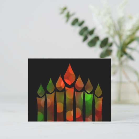 Carte Postale Joyeux Kwanzaa Bokeh Kinara (Debout devant)