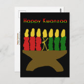 Carte Postale Joyeux Kwanzaa Kinara (Devant / Derrière)