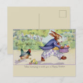 Carte Postale Joyeux Lapin de Pâques (Devant / Derrière)